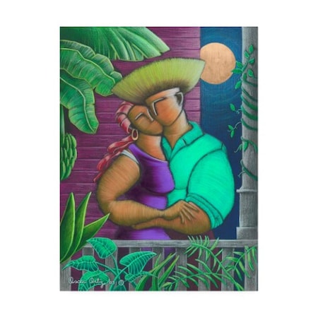 Oscar Ortiz 'Couple On The Balcony' Canvas Art,14x19